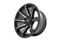 81 Series 8-Spoke Wheel in Gloss Black with Machined Spokes, view 4, Rough Country 81200906M