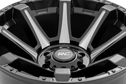 81 Series 8-Spoke Wheel in Gloss Black with Machined Spokes, view 6, Rough Country 81200906M
