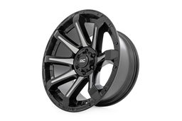 81 Series Wheel — Gloss Black with Machined Spokes, view 4, Rough Country 81200914M