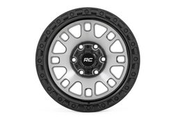 82 Series Wheel — Machined Face, Semi-Gloss Black Lip — Part 82170912M, view 2, Rough Country