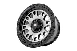 82 Series Wheel — Machined Face, Semi-Gloss Black Lip — Part 82170912M, view 4, Rough Country