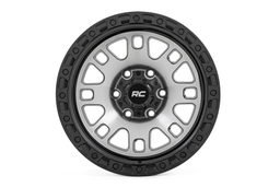 82 Series Wheel, Machined Face with Semi-Gloss Black Lip, view 2, Rough Country 82170918M
