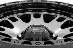 82 Series 8-Spoke Wheel, Machined Face with Black Lip, view 3, Rough Country 82181212M