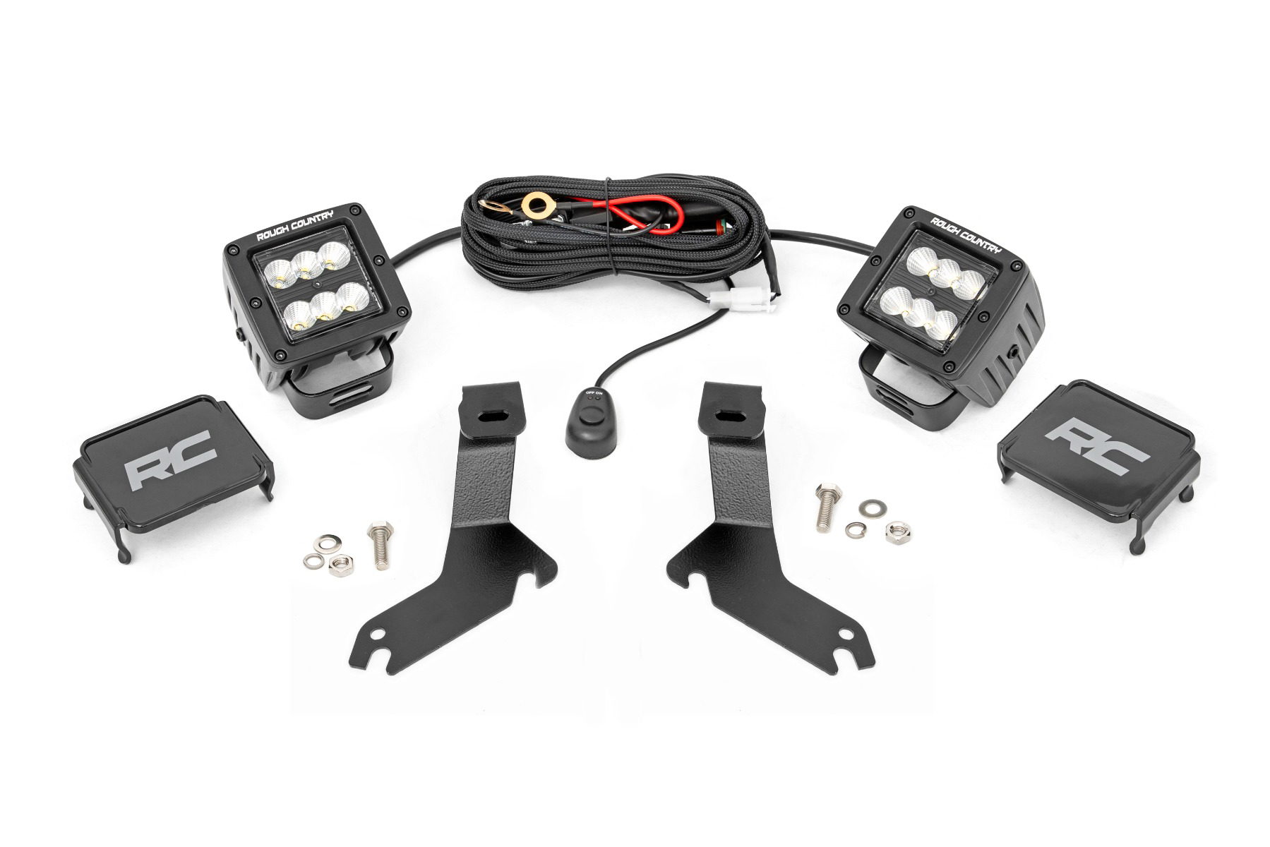 Rough Country 2-Inch Black Series LED Ditch Light Kit for Silverado