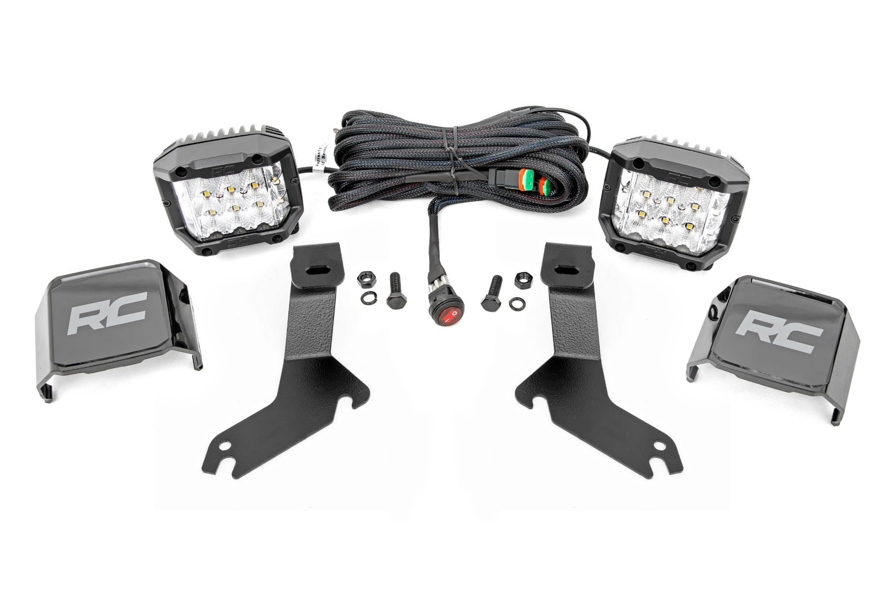 Rough Country 3 Inch Chrome Wide Angle Ditch Lights for Silverado 1500