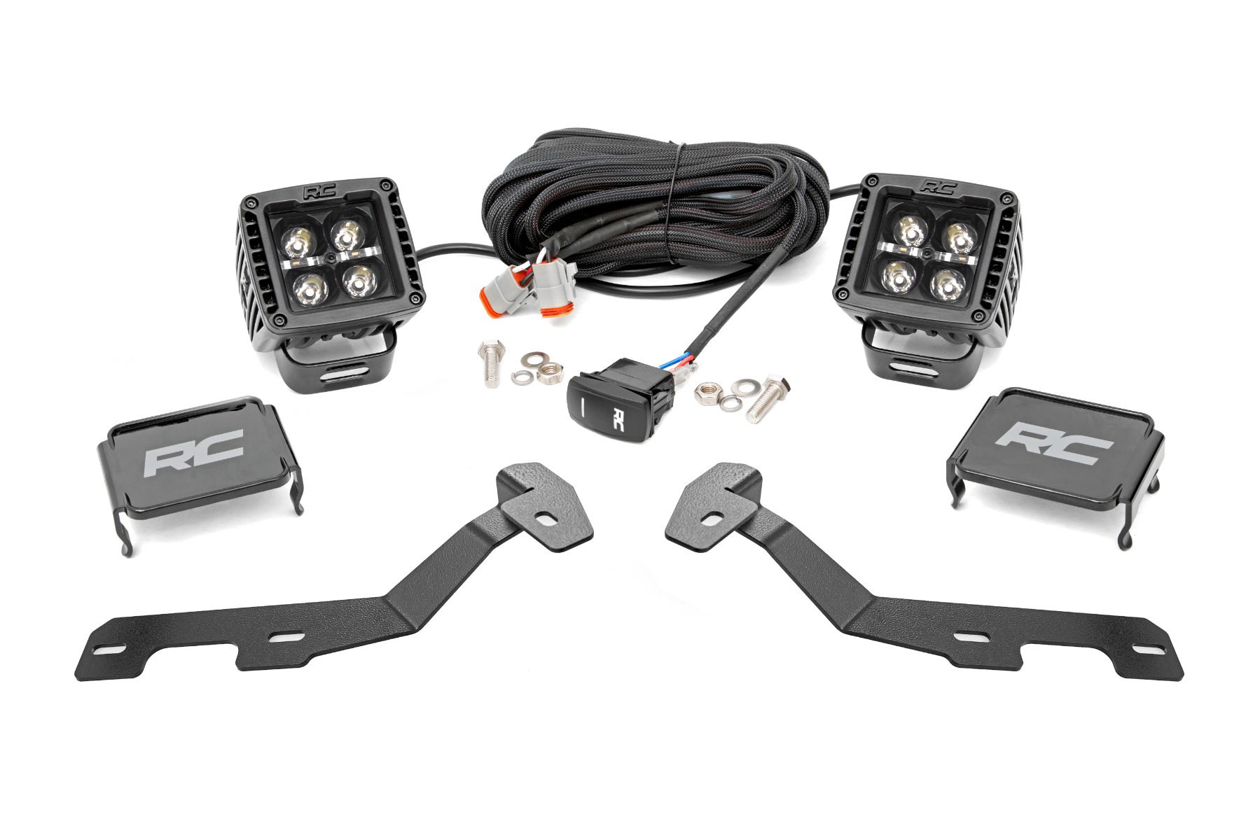 Rough Country 2-Inch Black Series LED Ditch Light Kit for Ram 1500