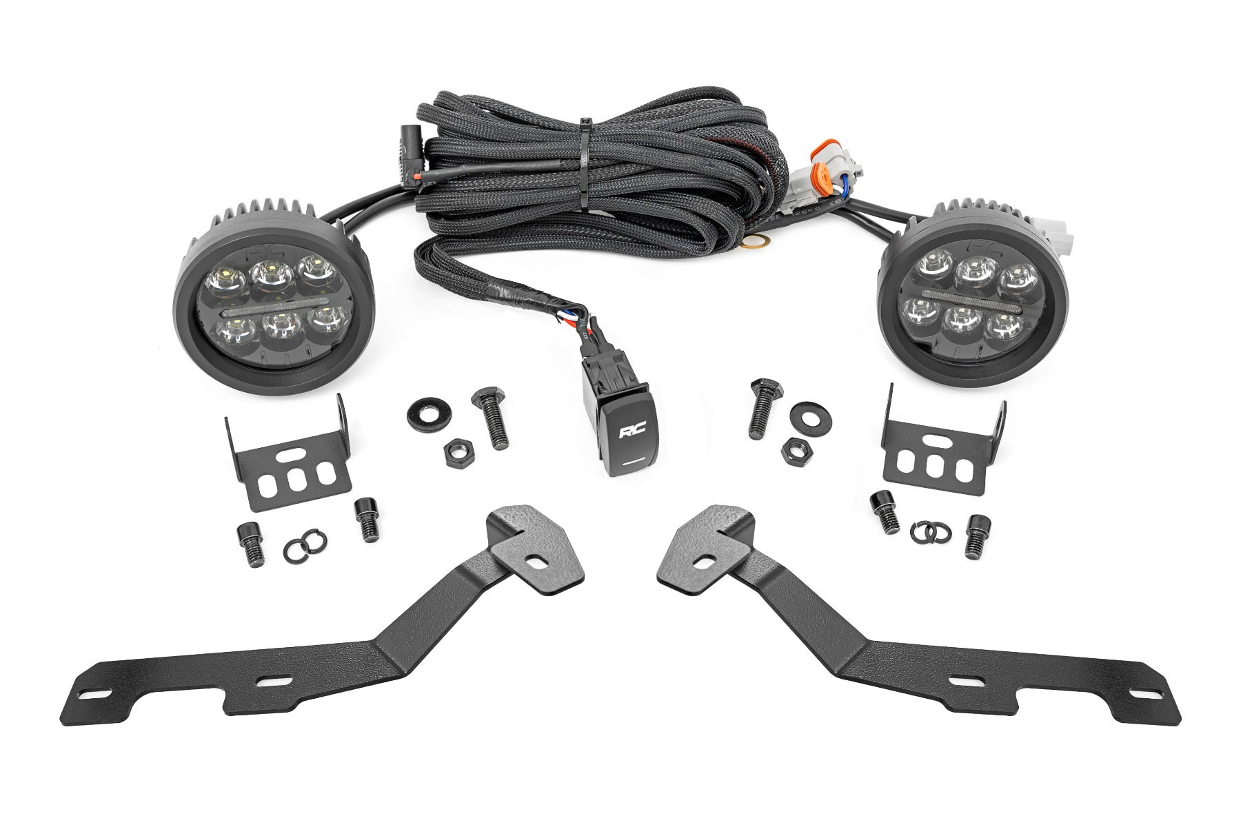 Rough Country 3.5-Inch Round LED Ditch Light Kit for 2019–2025 Ram 1500