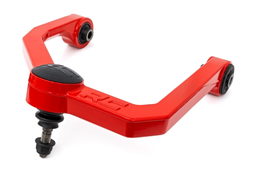 Red Forged Upper Control Arms for Lifted Nissan Titan, view 2, Rough Country 83401ARED