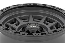 85 Series Simulated Beadlock Wheel — Gunmetal Gray with Black Ring — Part 85170917A, view 3, Rough Country