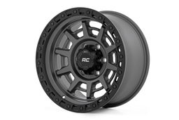 85 Series Simulated Beadlock Wheel — Gunmetal Gray with Black Ring — Part 85170917A, Rough Country