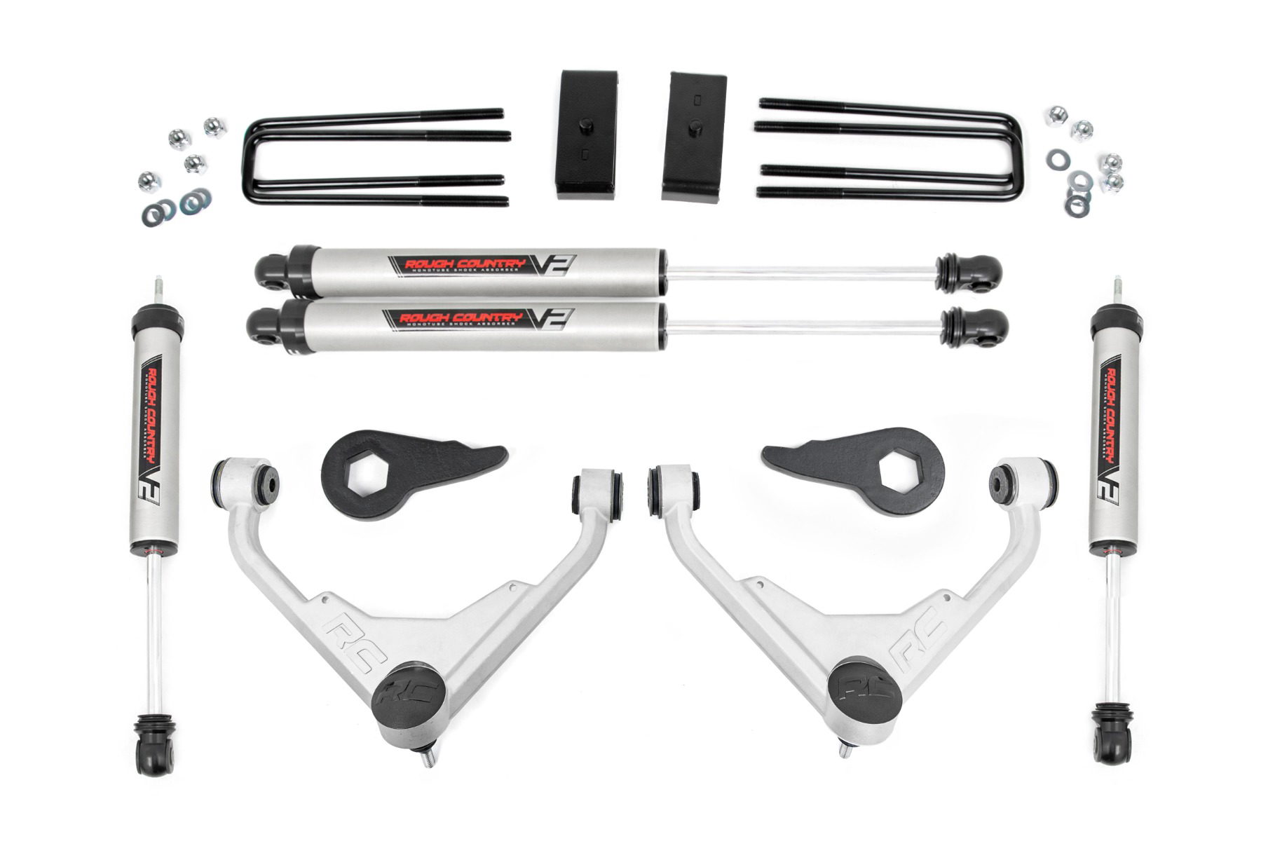 Rough Country 3 Inch Lift Kit with V2 Shocks for FT-Code Chevy/GMC 2500HD