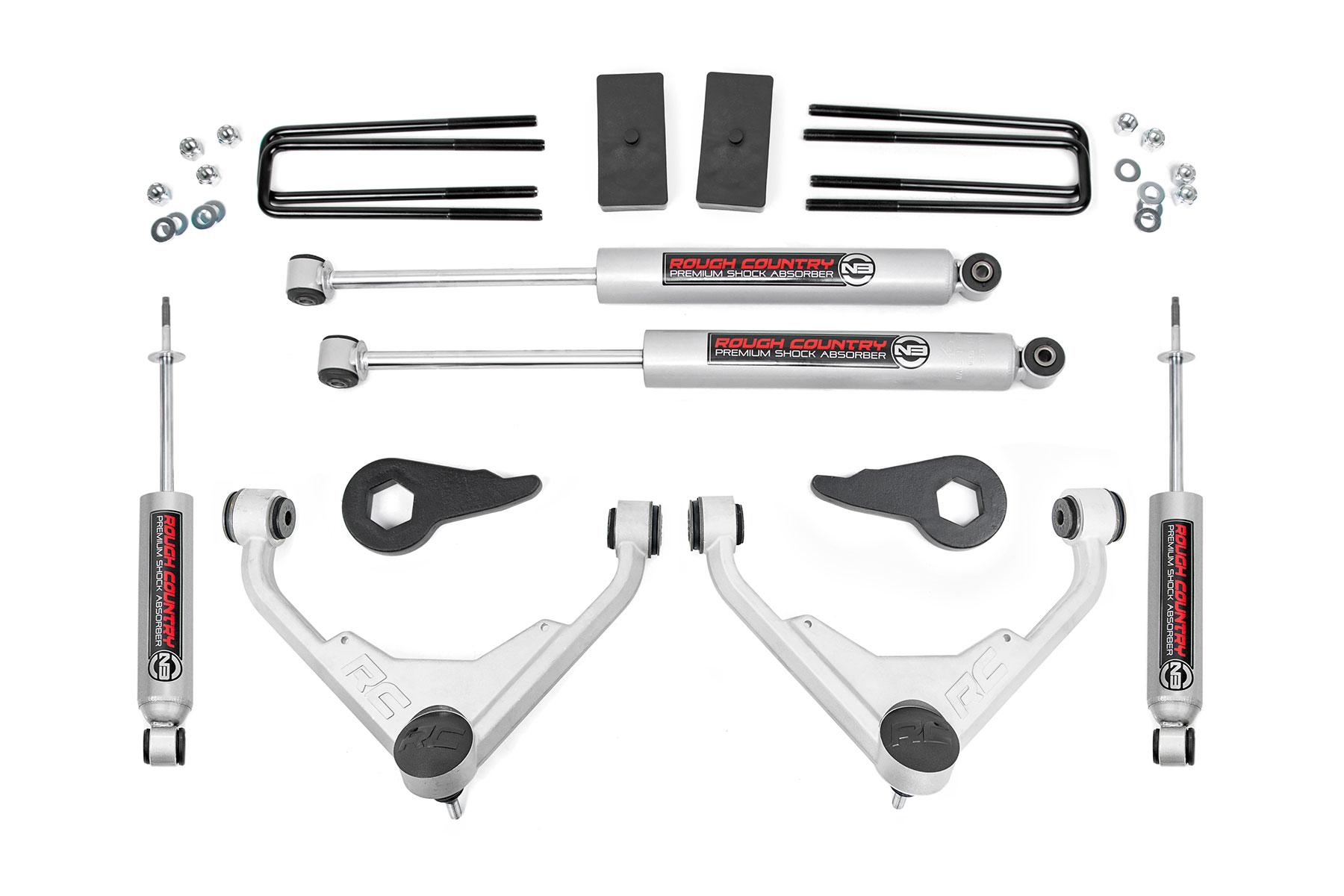 Rough Country 3-Inch Lift Kit with Forged Upper Control Arms