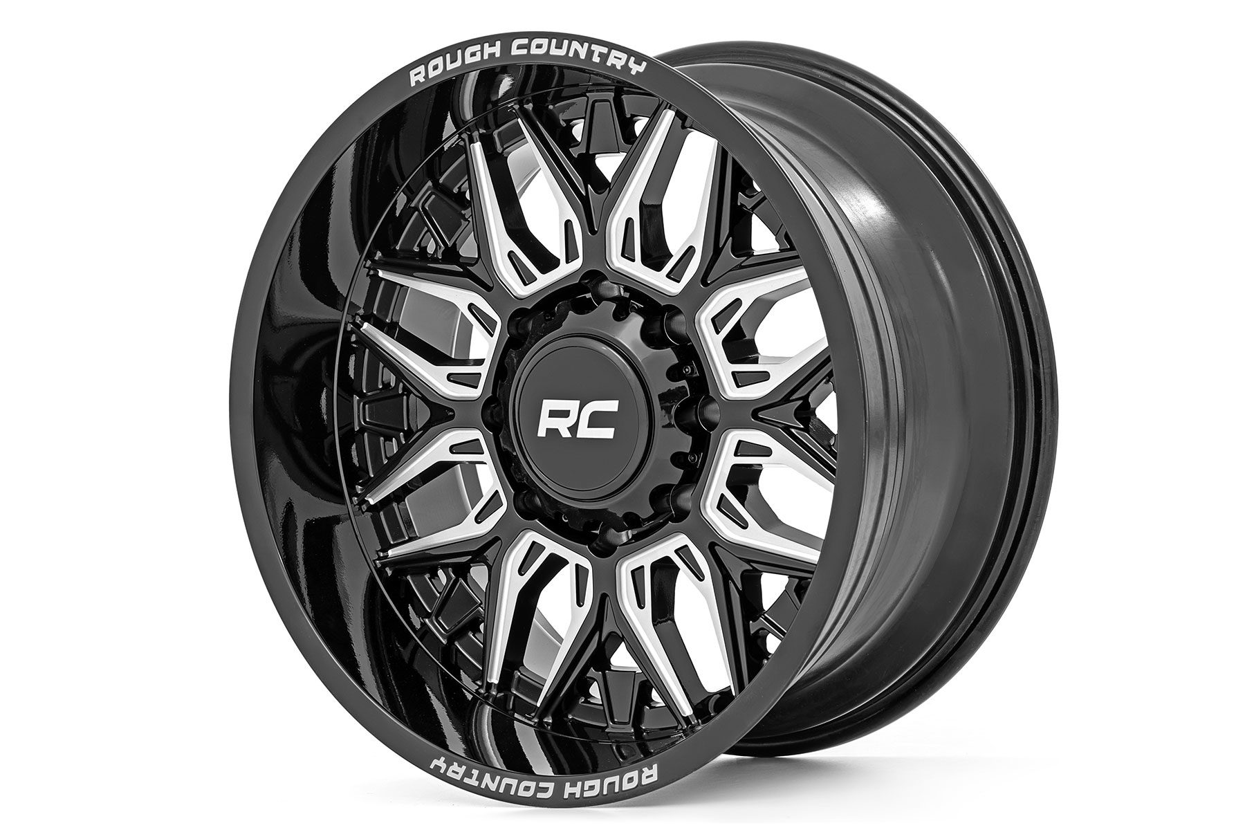 Rough Country 86 Series Wheel — Gloss Black with Milled Accents