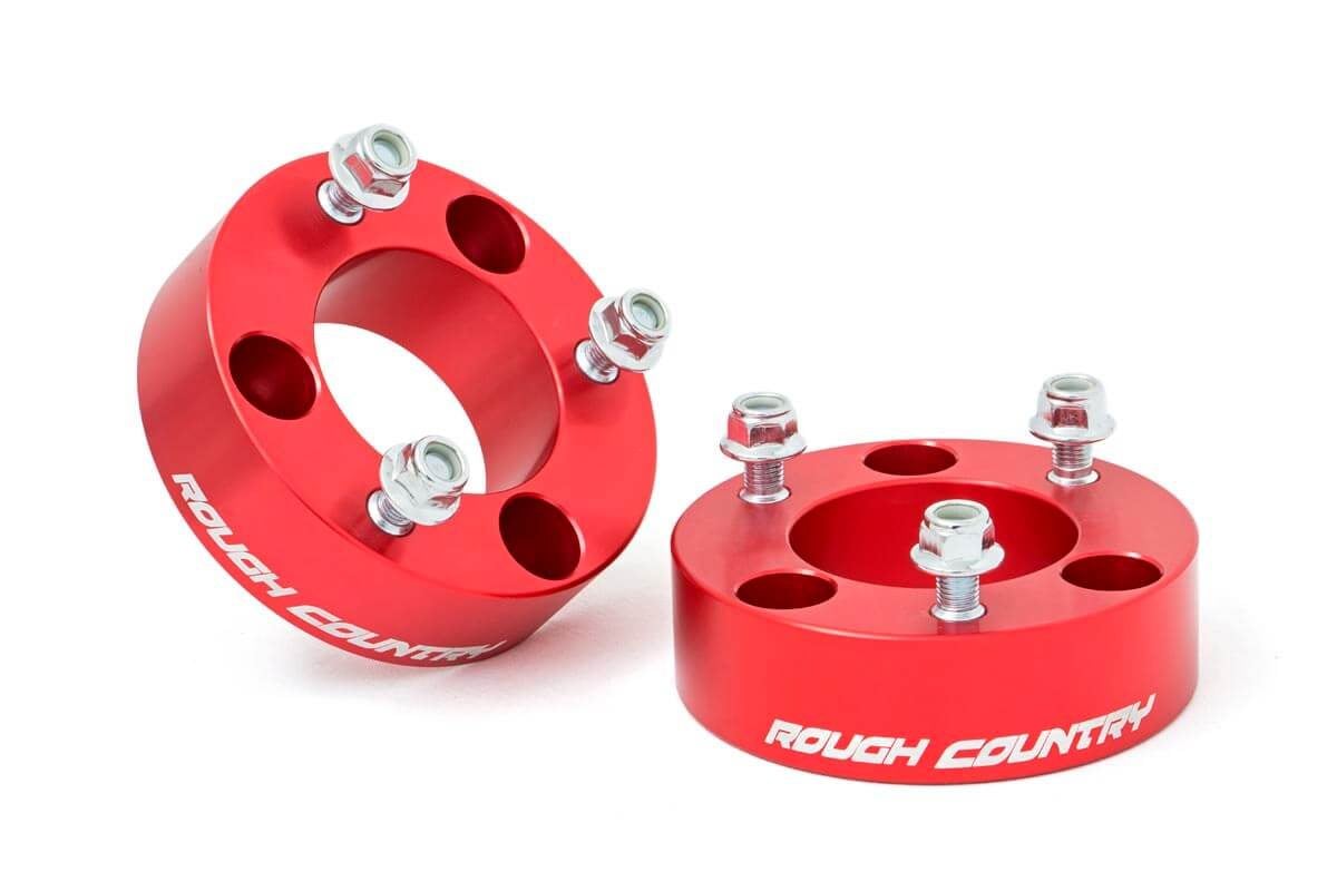 Rough Country 2.5-Inch Red Anodized Leveling Kit for Frontier & Xterra