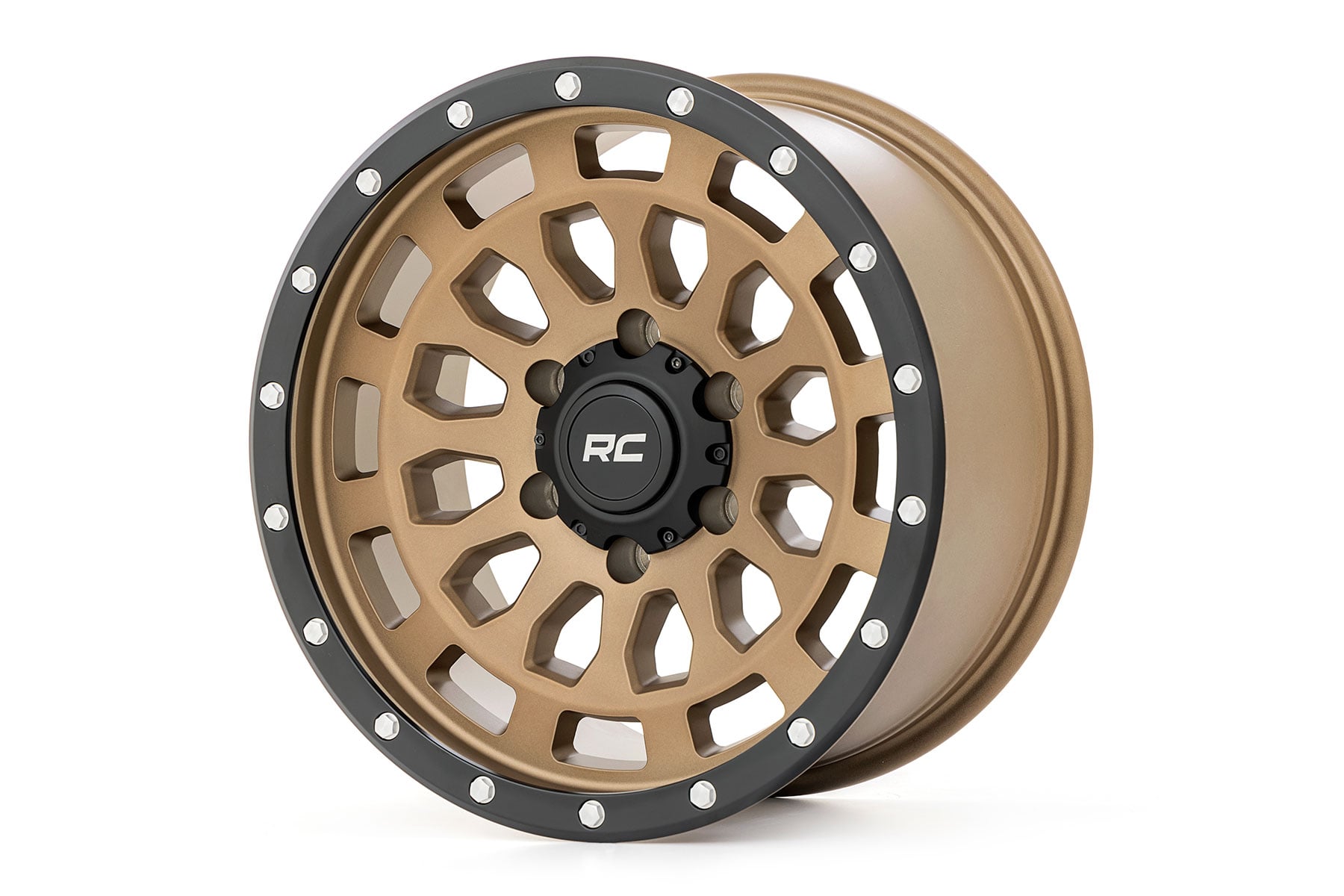 Rough Country 87 Series Simulated Beadlock Wheel, Bronze with Black Ring