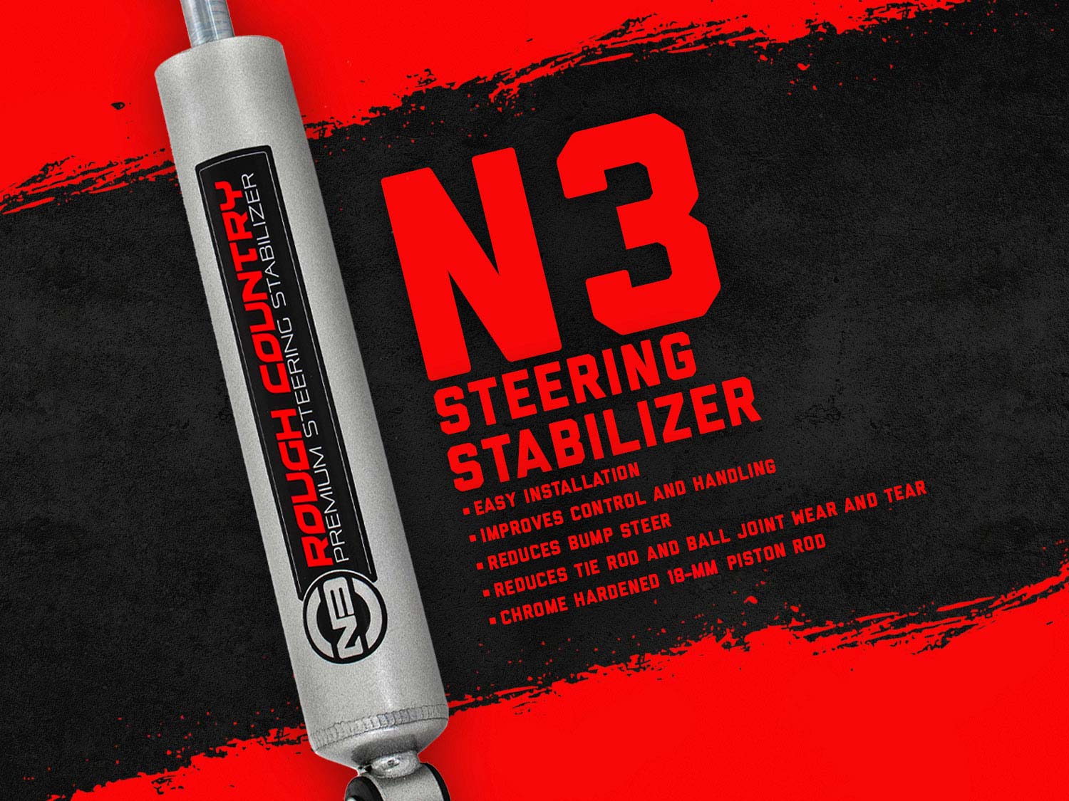 Rough Country N3 Steering Stabilizer for Ford Bronco/F-100/F-150 4WD
