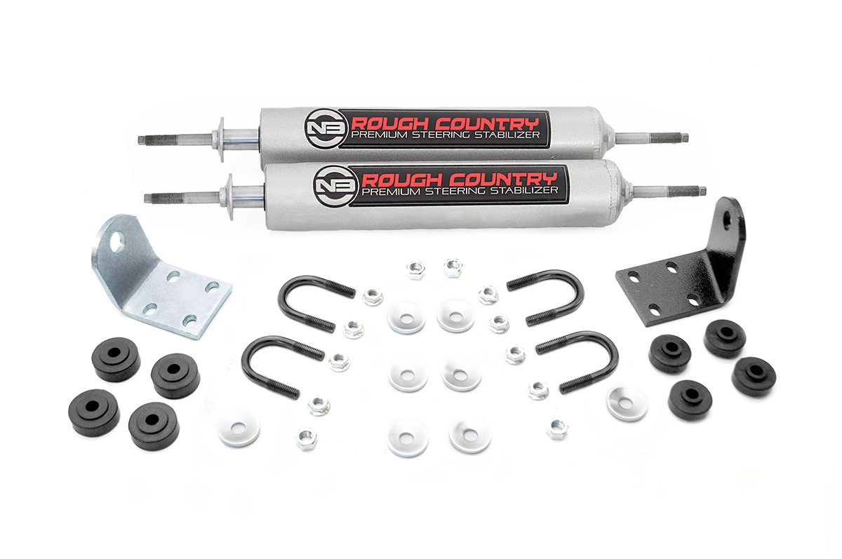 Rough Country Dual N3 Steering Stabilizer for Ford Bronco & F-150 4WD