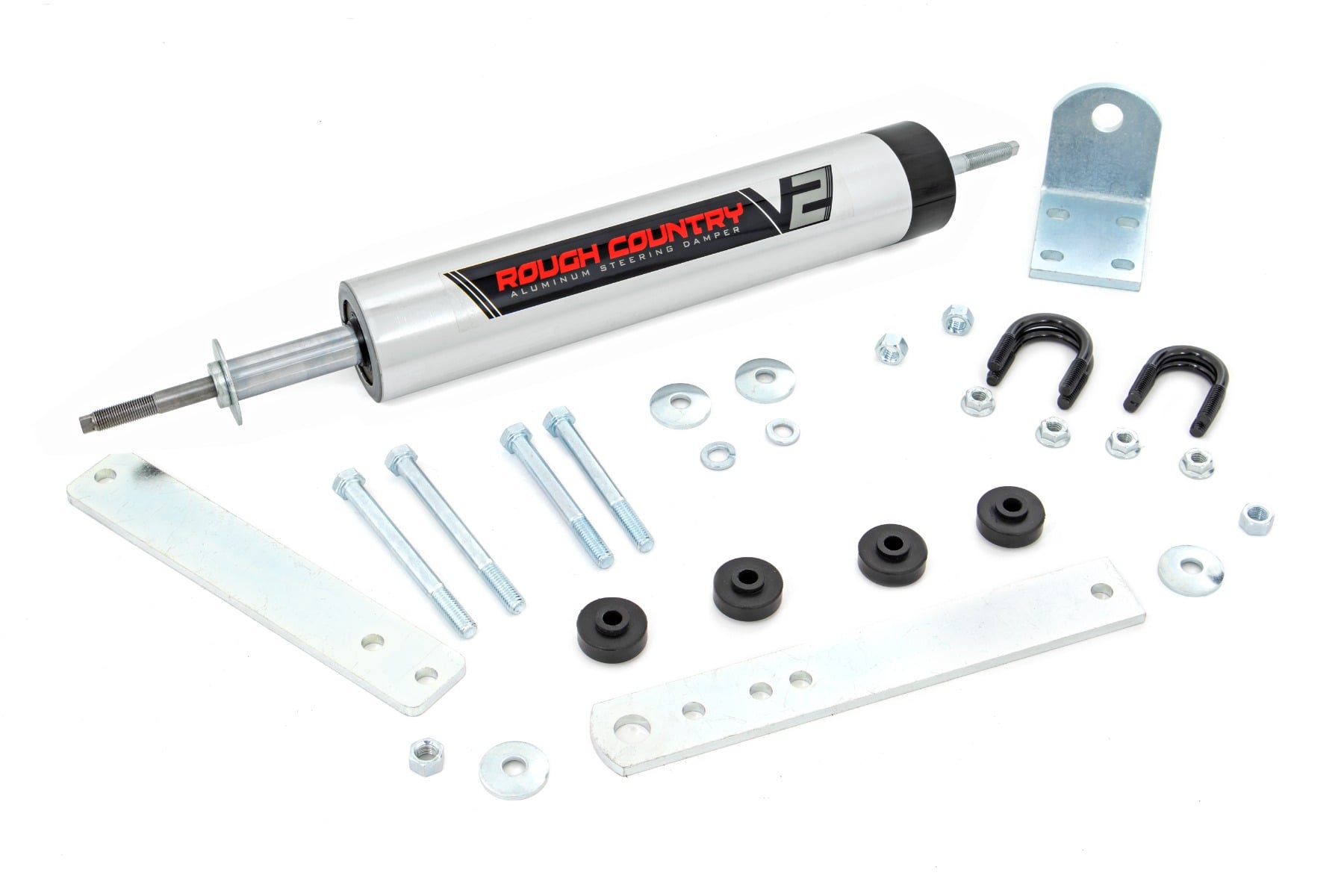Rough Country V2 Steering Stabilizer for Bolt-On Steering Upgrade