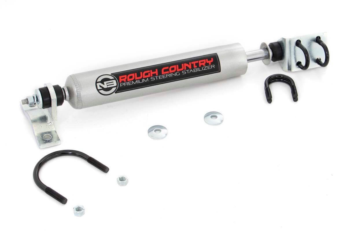 Rough Country N3 Steering Stabilizer for Jeep CJ, Scrambler, Samurai & Raider