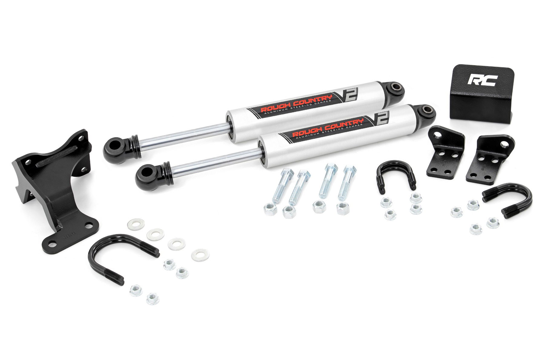Rough Country V2 Steering Stabilizer for 2007-2017 Jeep Wrangler 4WD and RWD