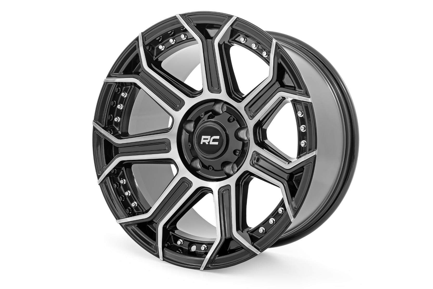Rough Country 89 Series 7-Spoke Wheel in Black Machined Gun Metal