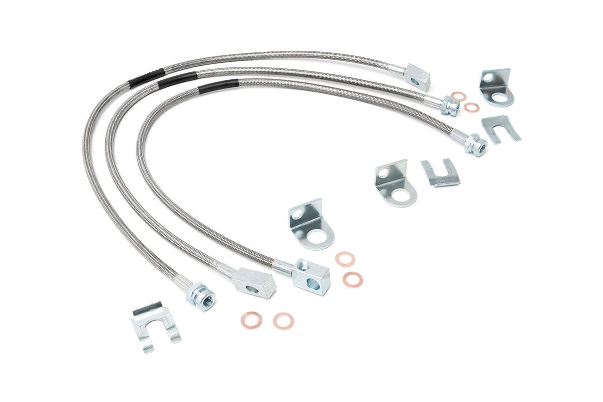 Rough Country Rough Country Jeep Front & Rear Stainless Steel Brake Lines 89715