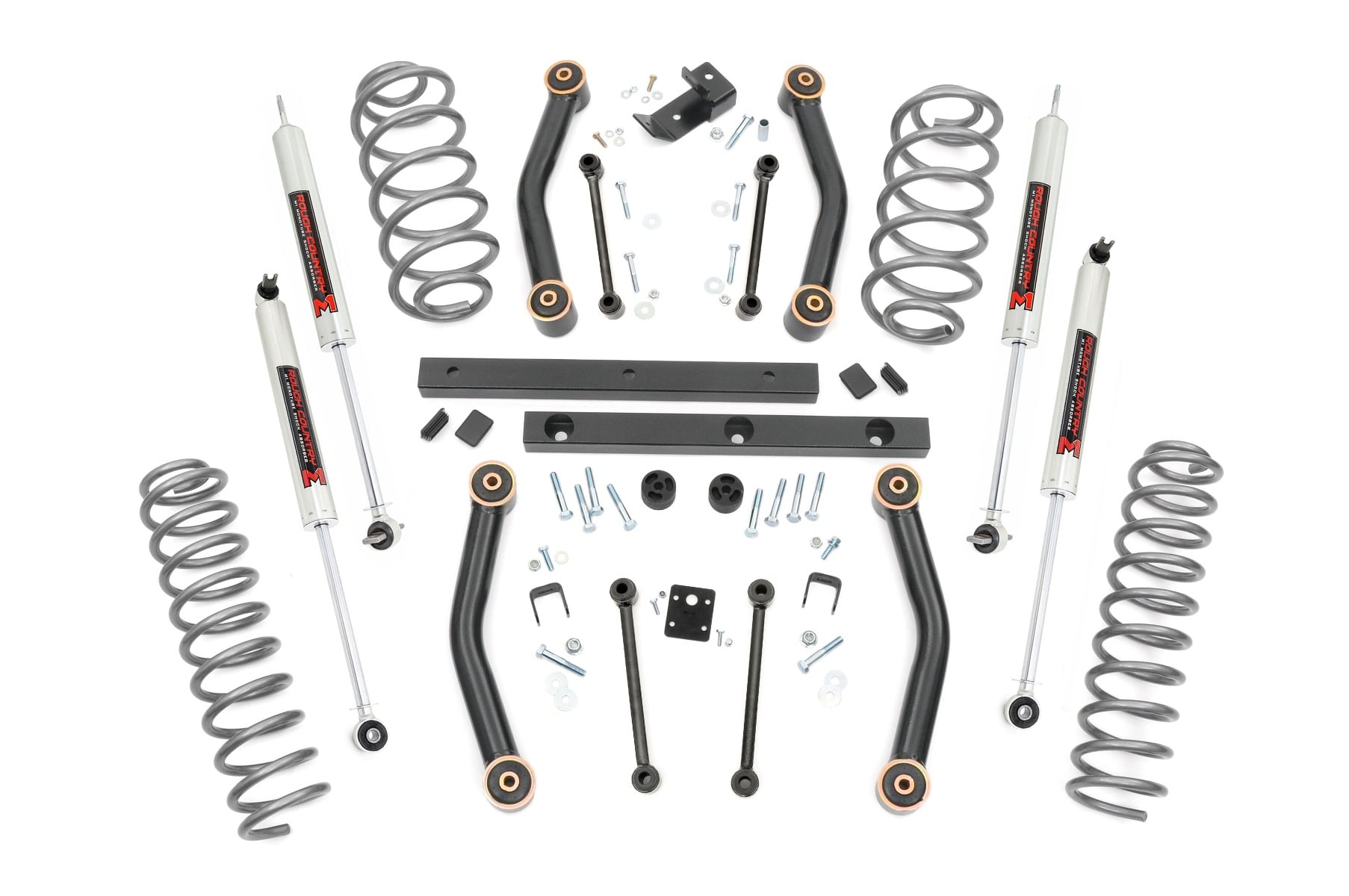 4-Inch Lift Kit with M1 Shocks for 1997–2002 Jeep Wrangler 4WD, Rough Country 90640