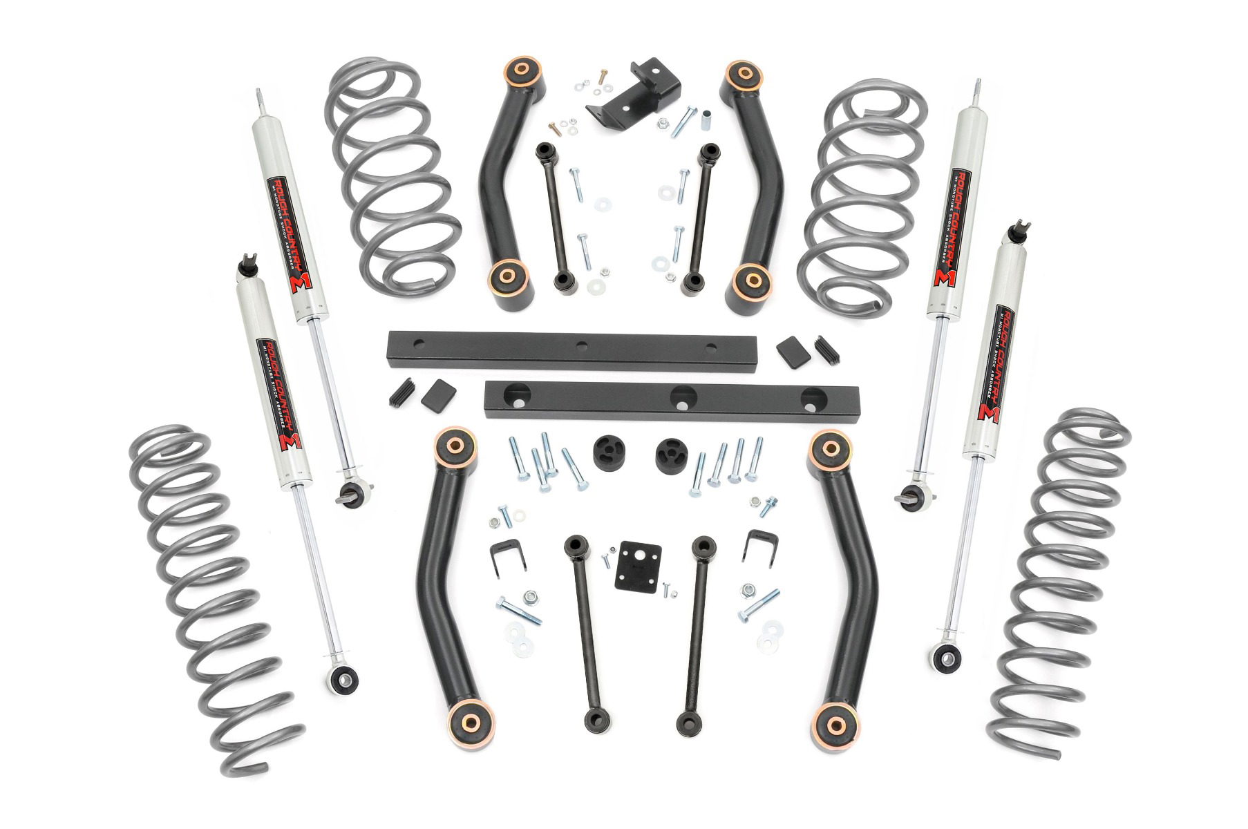 4-Inch Lift Kit with M1 Shocks for 2003–2006 Jeep Wrangler 4WD, Rough Country 90740