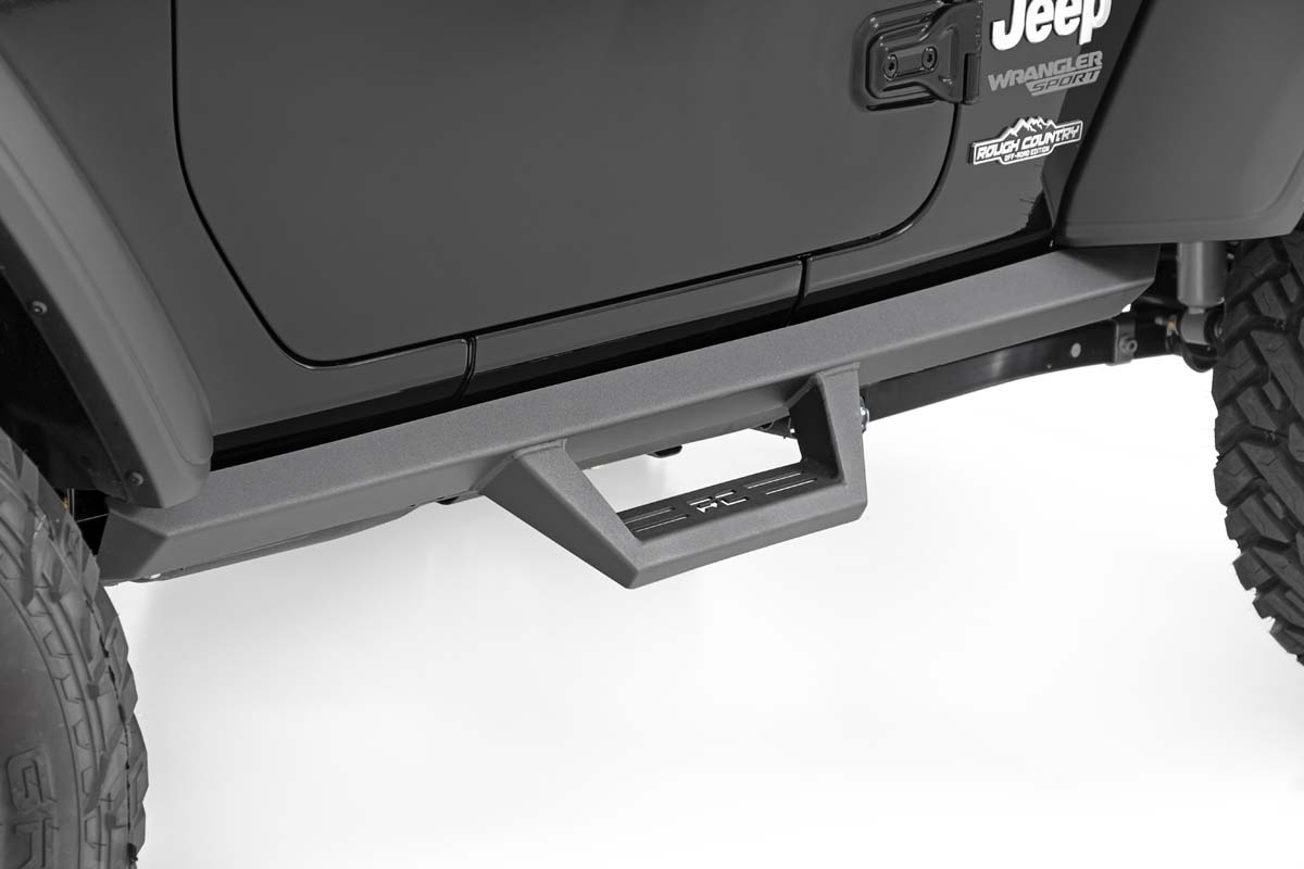 Rough Country Contoured Drop Steps for 2-Door Jeep Wrangler 4WD