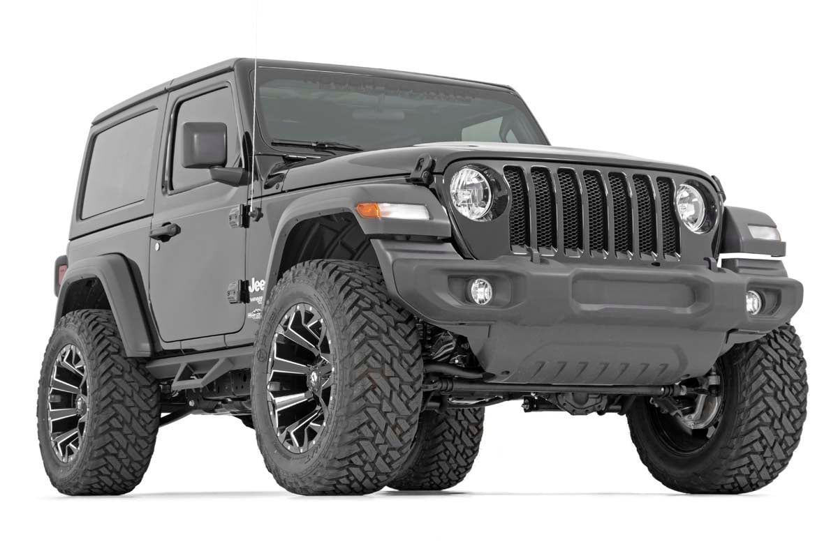 Contoured Drop Steps for 2-Door Jeep Wrangler 4WD (2018-2025), Rough Country 90761