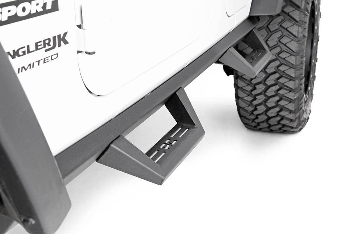 Contoured Drop Steps for Jeep Wrangler Unlimited 4-Door (2007-2017), Rough Country 90765B
