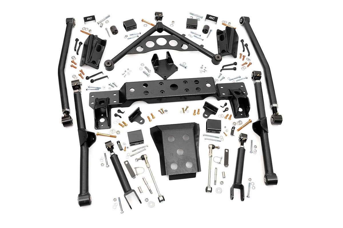 Long Arm Upgrade Kit for Jeep Grand Cherokee WJ dimension diagram — Rough Country 90900U