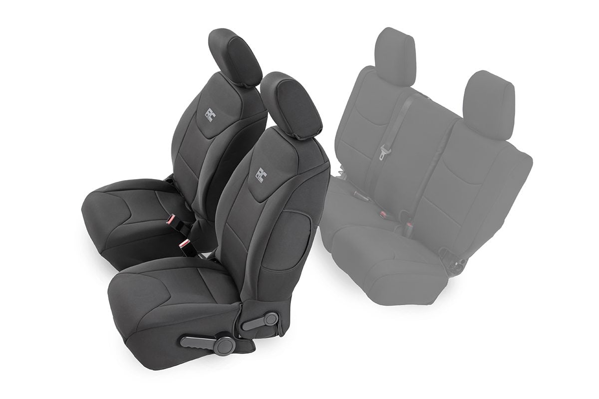 Rough Country Front Seat Covers for 2013–2017 Jeep Wrangler Unlimited 4WD