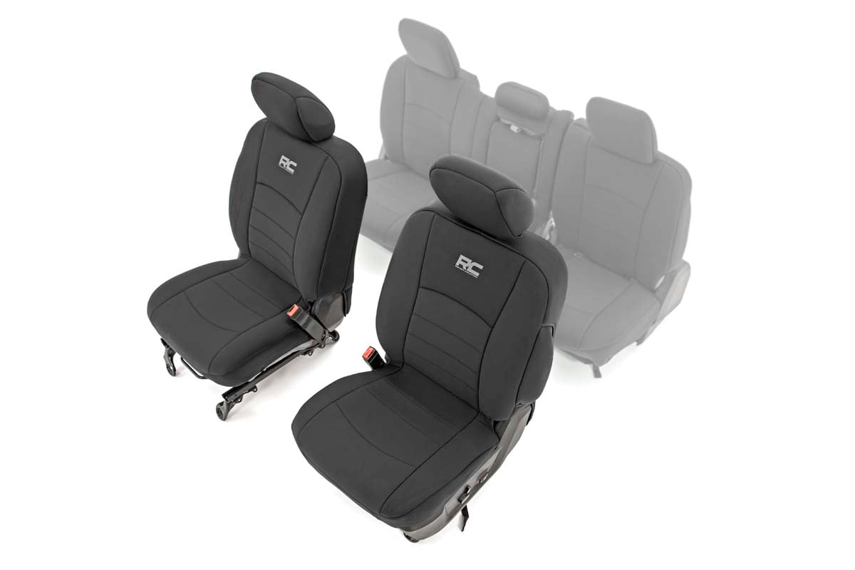 Rough Country 4-Layer Neoprene Seat Covers — Bucket Front, Crew Cab Rear