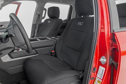 Neoprene Seat Covers for Toyota Tundra (2022-2025) shown installed, Rough Country 91054