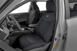 Neoprene Front and Rear Seat Covers for 2019-2025 Toyota RAV4 shown installed, Rough Country 91064