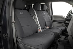 Seat Covers with 4-Layer Neoprene Construction shown installed, Rough Country 91067