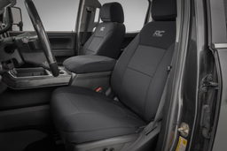 Front Bucket & 60/40 Bench Seat Covers for Silverado/Sierra HD shown installed, Rough Country 91070