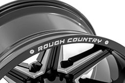 91M Series Wheel in Gloss Black with Milled Accents, view 3, Rough Country 91201211M