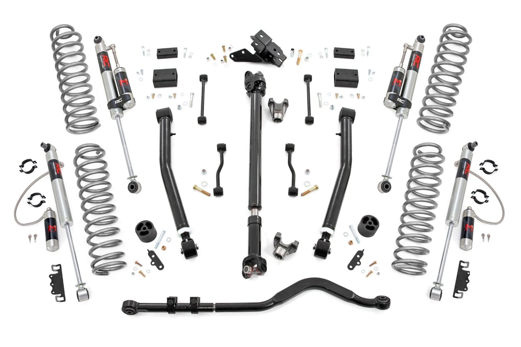 Rough Country 3.5-Inch Lift Kit with M1R Shocks for Jeep Wrangler Rubicon 4WD