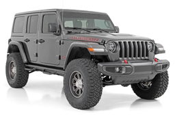 3.5-Inch Lift Kit with M1R Shocks for Jeep Wrangler Rubicon 4WD, view 2, Rough Country 91644