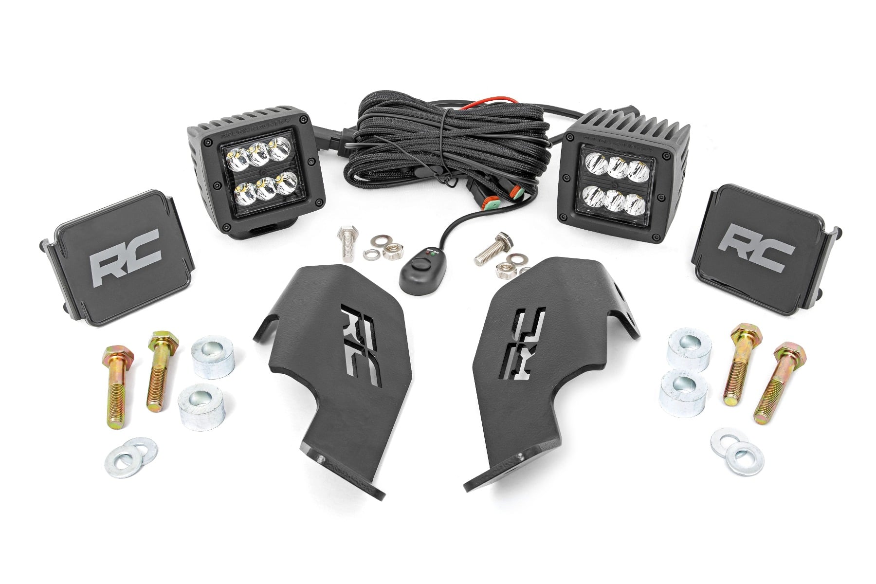Rough Country 2-Inch Black Series LED Pod Kit for Honda Talon 1000