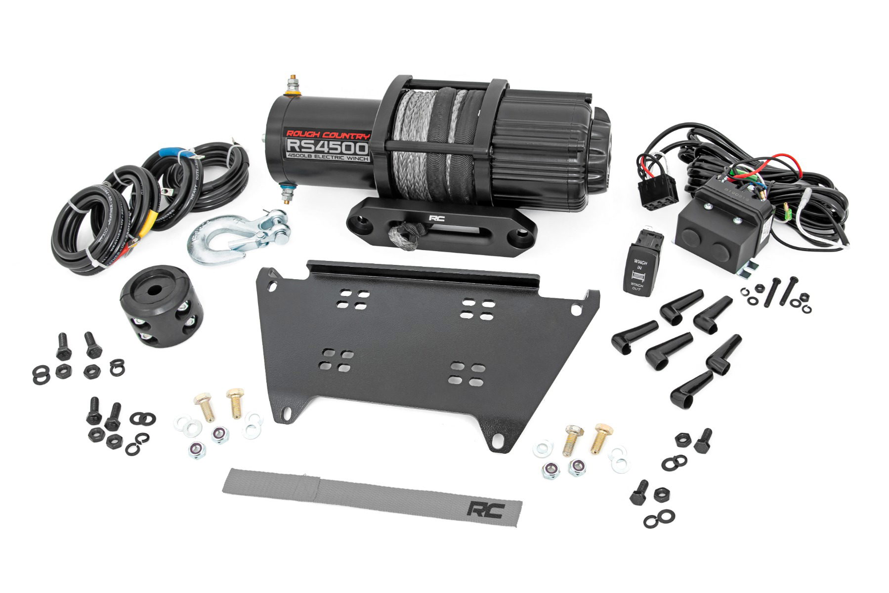 Rough Country Winch Mount with 4500-Lb Winch for Polaris Ranger XP 1000