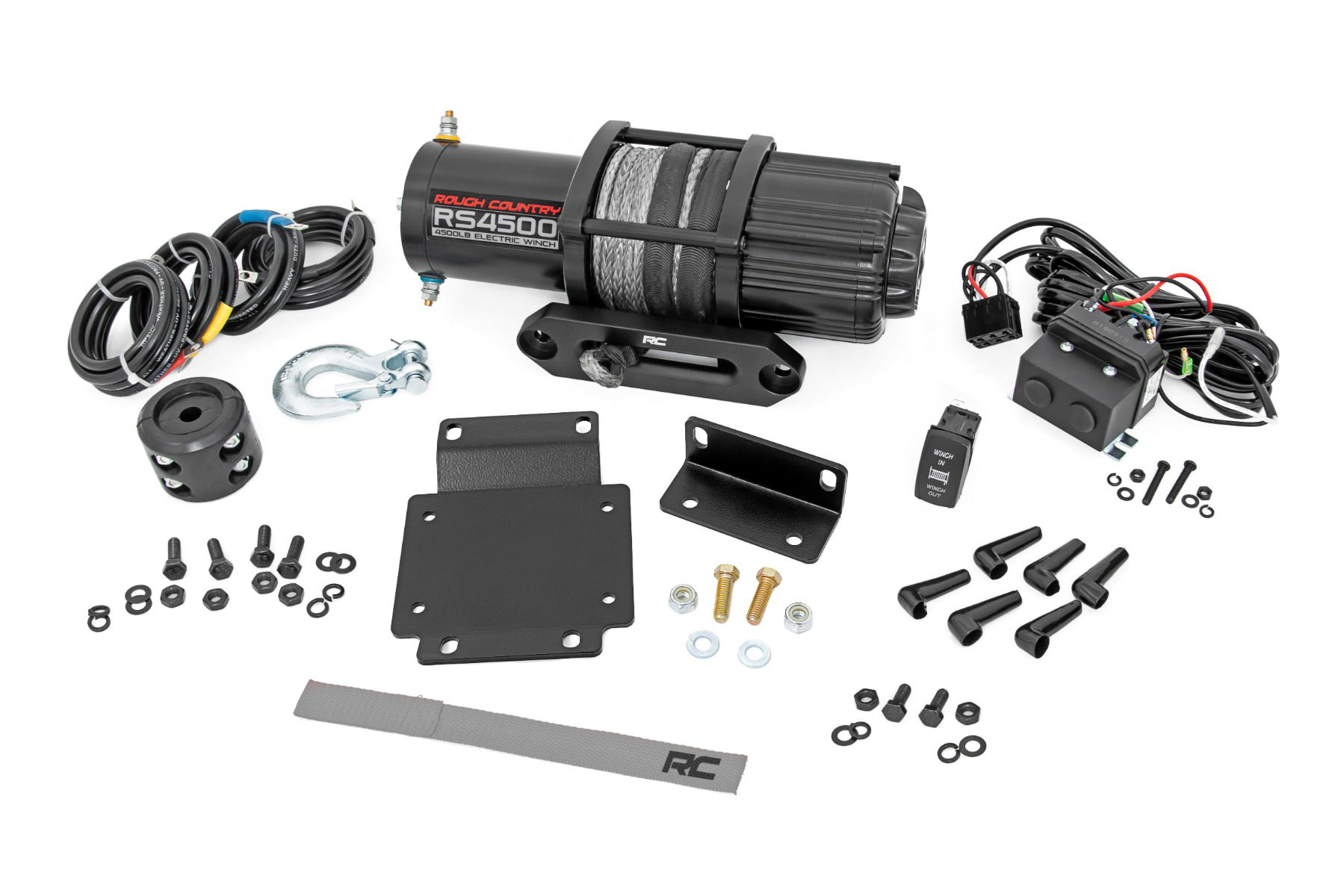 Rough Country 4500 lb Winch and Mount Kit for Honda Pioneer 1000