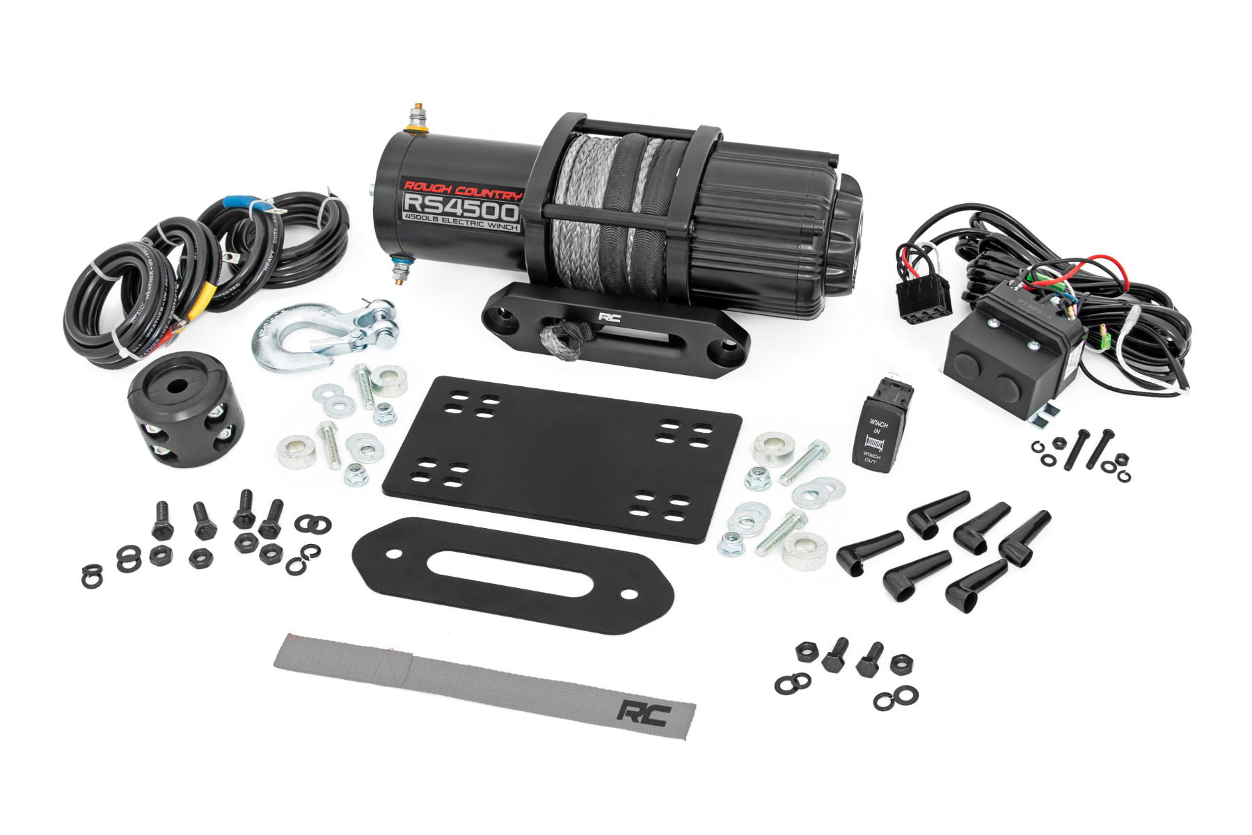 Rough Country 4500 lb Winch and Plate Kit for Can-Am Defender HD 8/HD 9/HD 10