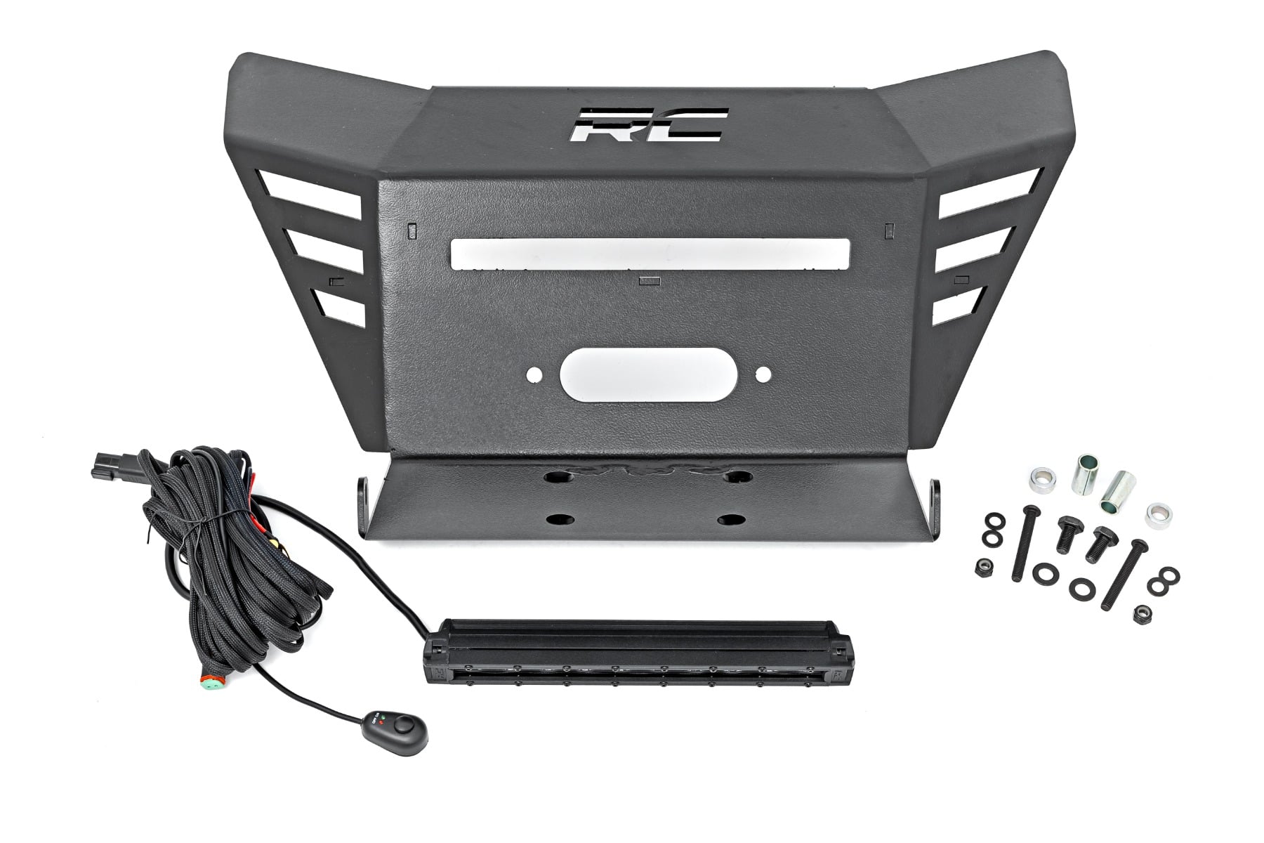Rough Country Winch Mount with 10 Inch Black Series LED Bar for Honda Pioneer 520