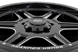 92 Series Wheel in Gloss Black with Milled Accents — Part 92180017, view 4, Rough Country
