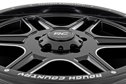 92 Series Wheel in Gloss Black with Milled Accents — Part 92180914, view 3, Rough Country