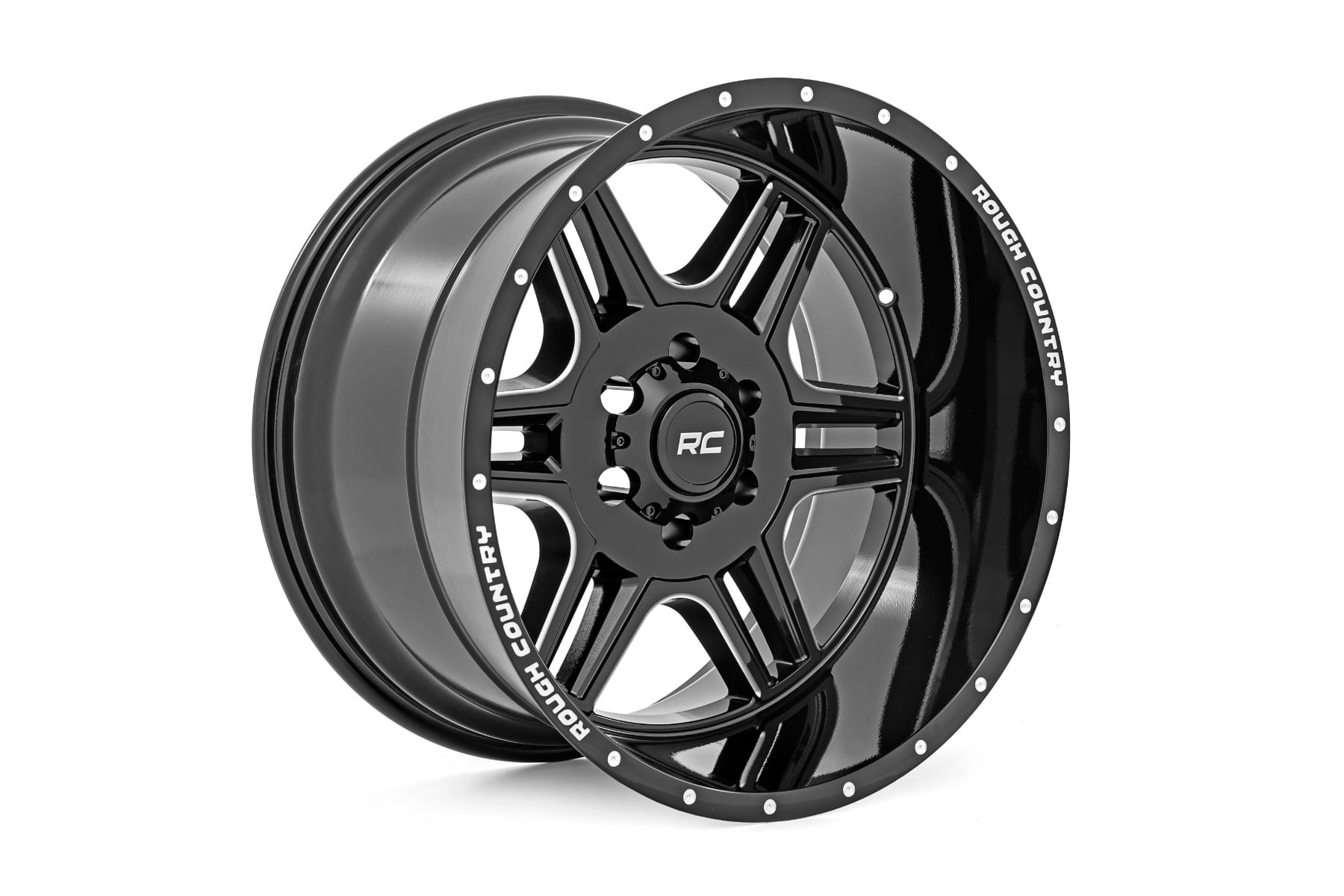 Rough Country 92 Series Wheel in Gloss Black with Milled Accents