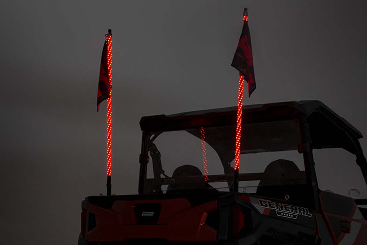 Rough Country 4-Foot Multi-Color LED Whip Light Pair